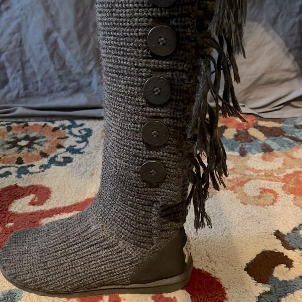 Ugg Tall Sweater Boots with Fringe
